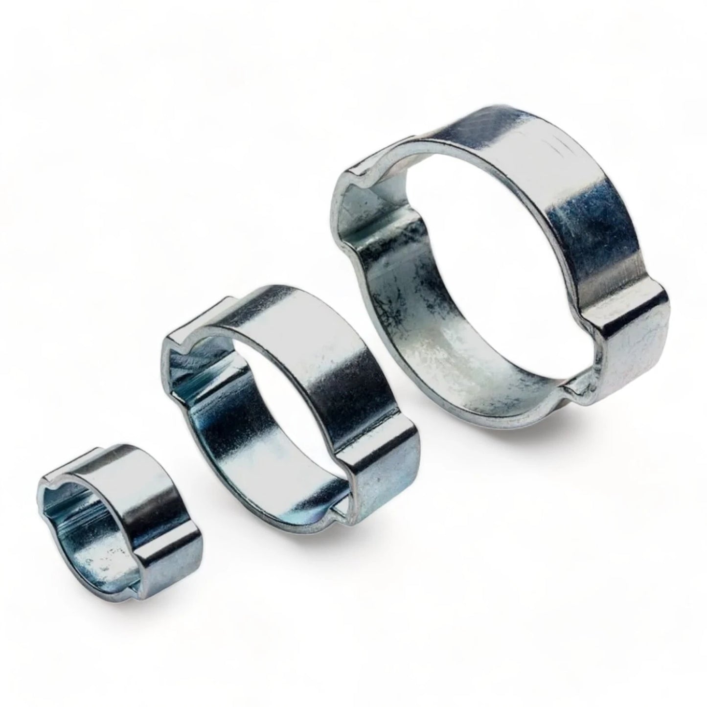 Double Ear O Clips Hose Pipe Clamps – Crimp O Clips for Air, Fuel, Silicone & Water | O Clips (Double Ear Clamps) (8–23mm)