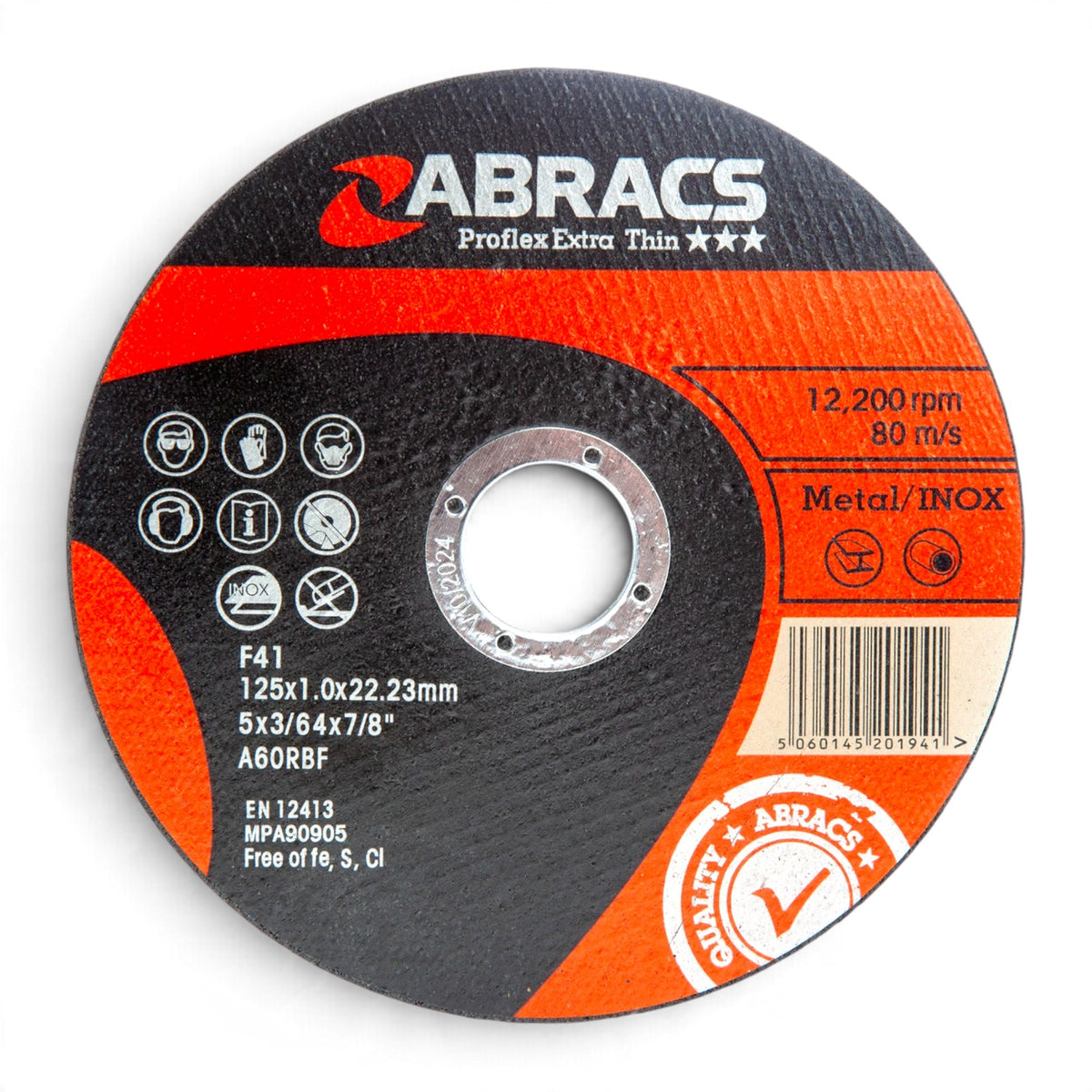 125mm x 1mm Stainless Steel & Metal Cutting Disc (5") — Abracs Proflex INOX