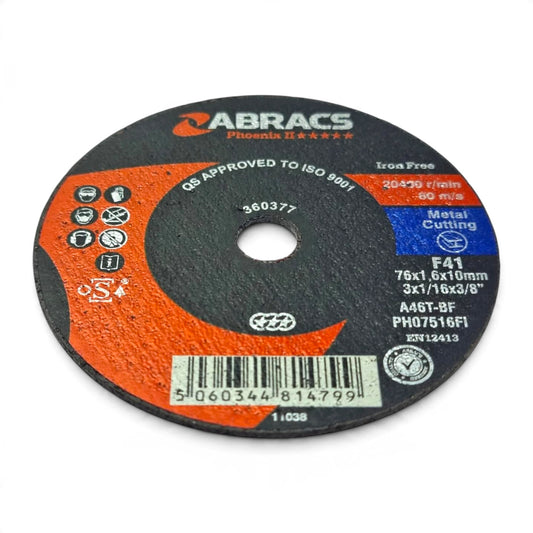 75mm x 1.6mm Mini Cut-Off Wheel (3") - Stainless & Metal, 10mm Bore