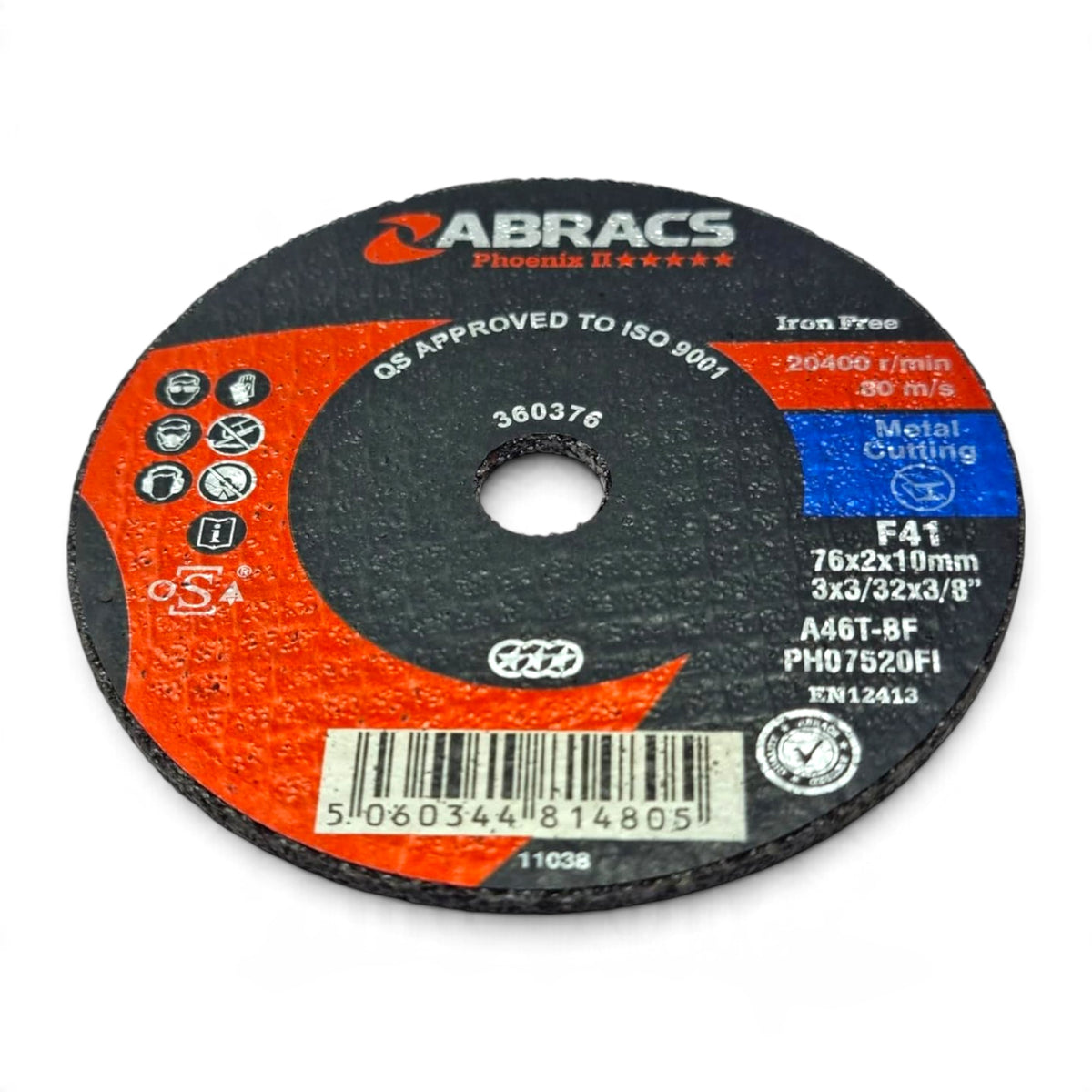 75mm x 2mm Mini Cut-Off Wheel (3") - Stainless & Metal, 10mm Bore