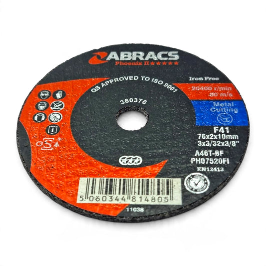 75mm x 2mm Mini Cut-Off Wheel (3") - Stainless & Metal, 10mm Bore