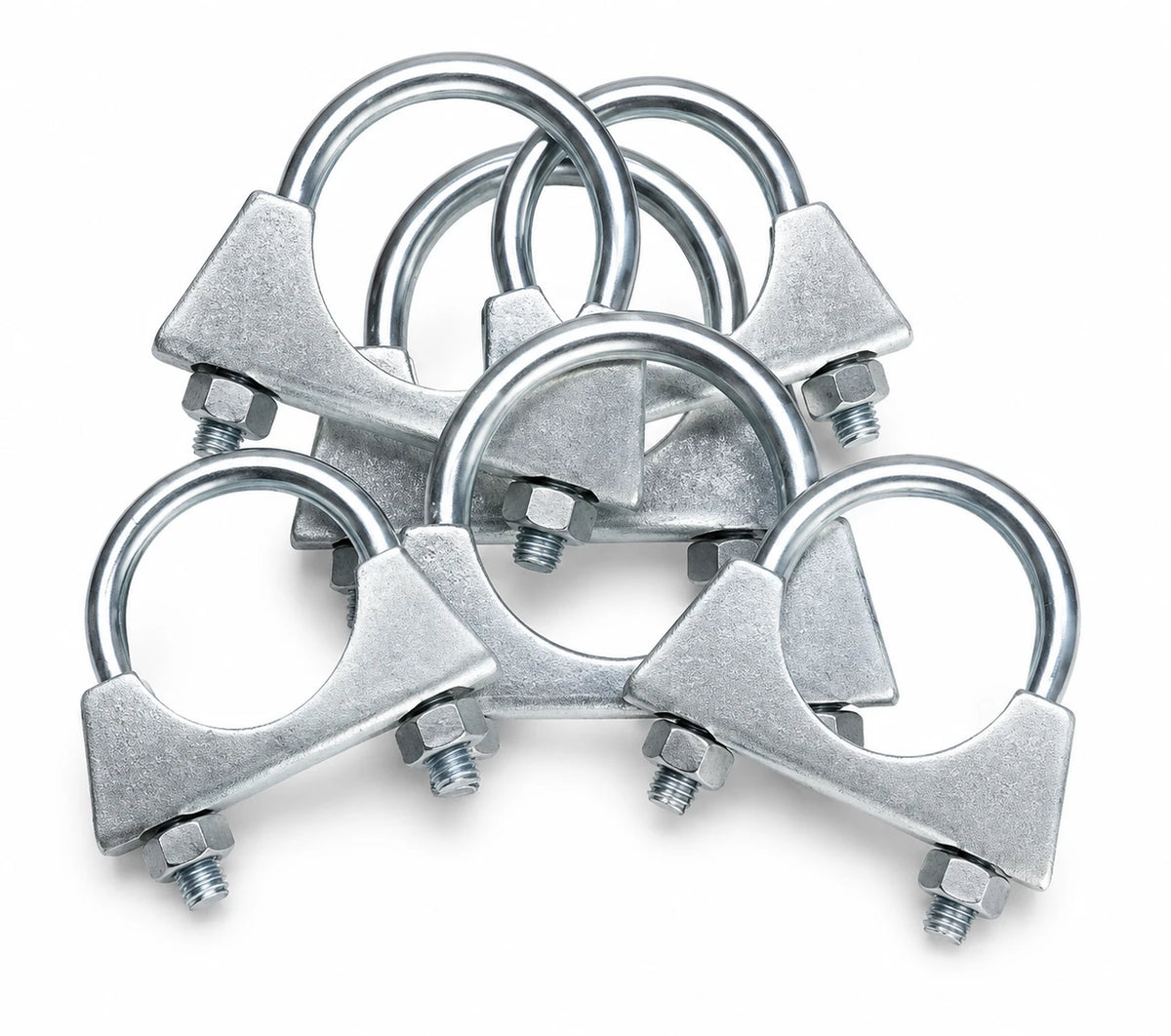Universal U Bolt Exhaust Clamps M8 – Heavy Duty BZP Clamp with Nuts | 29mm–102mm