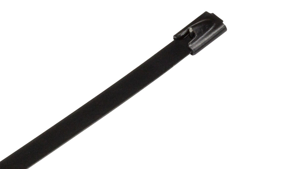 Epoxy Coated Stainless Steel Cable Ties - All Black 316L, 150mm to 1000mm
