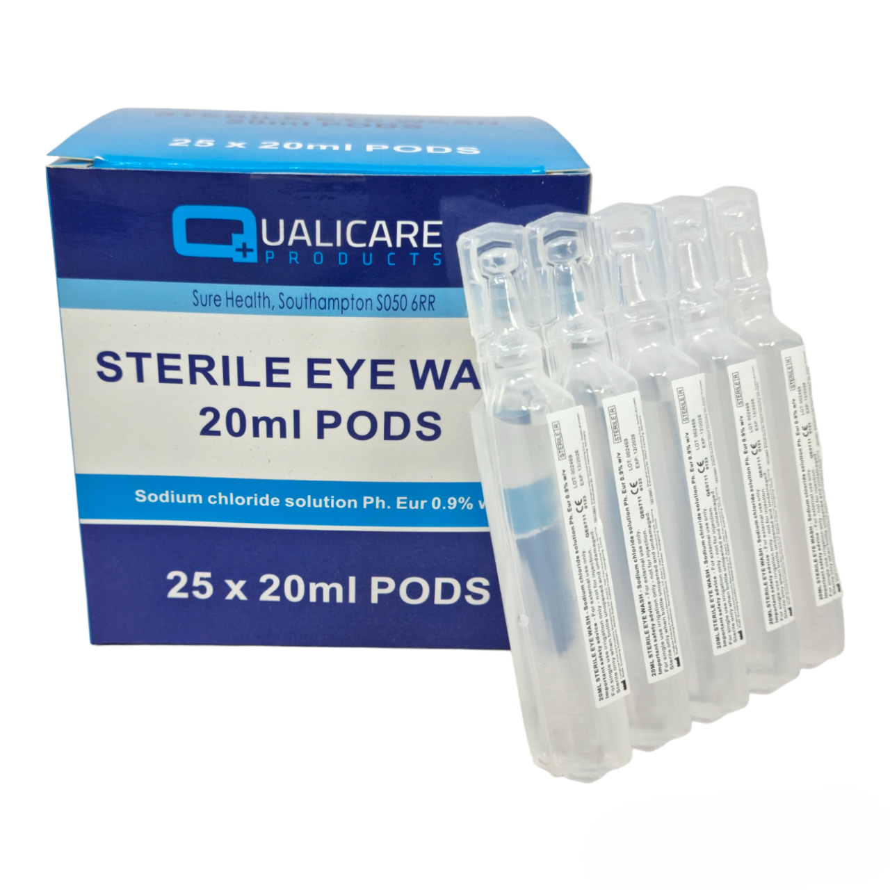 Sterile Saline 20ml Pods – Eye Wash & Wound Cleaning Solution (0.9% Sodium Chloride)
