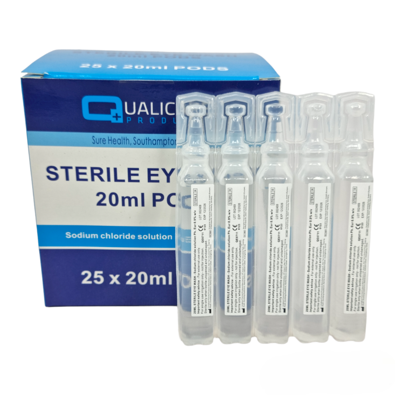 Sterile Saline 20ml Pods – Eye Wash & Wound Cleaning Solution (0.9% Sodium Chloride)