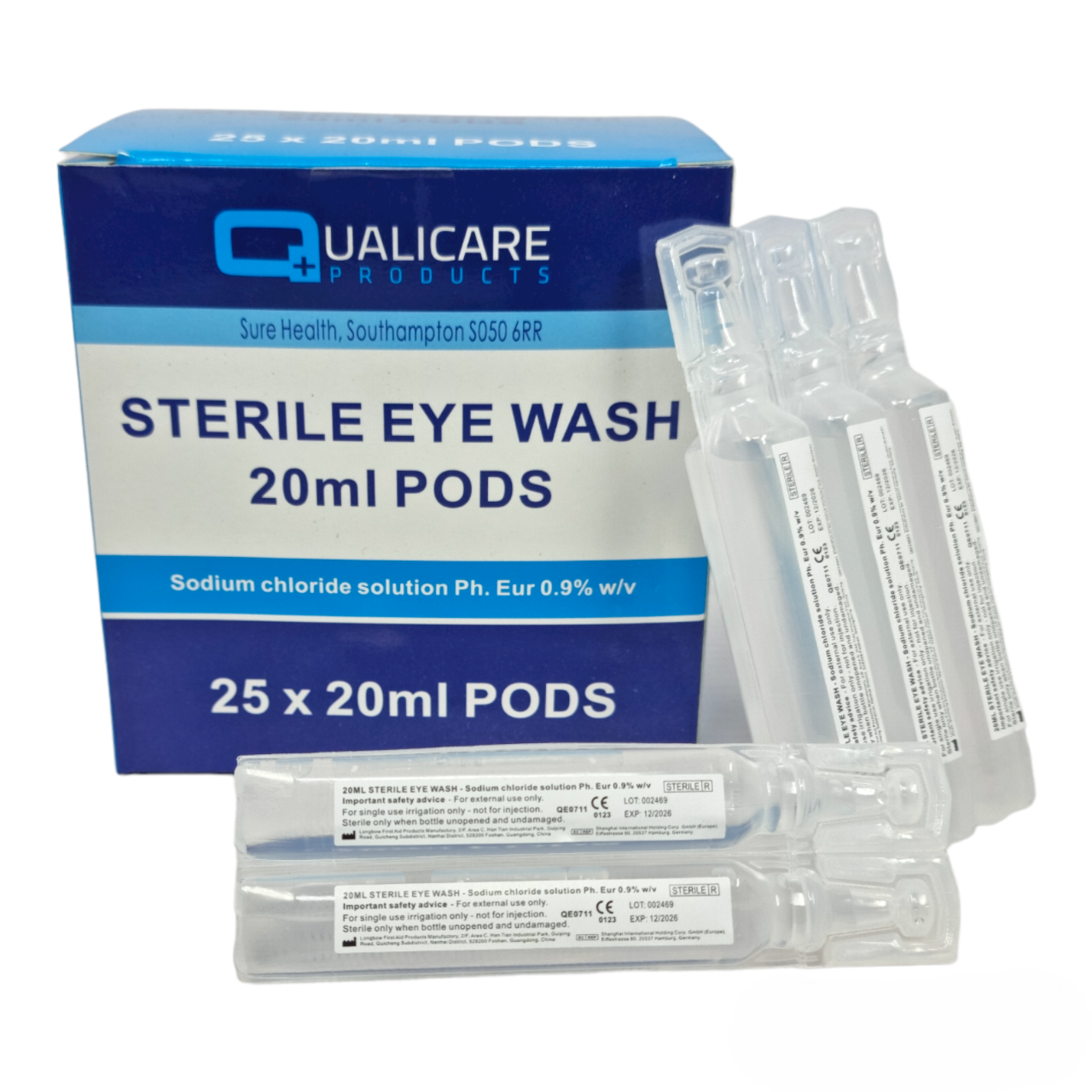 Sterile Saline 20ml Pods – Eye Wash & Wound Cleaning Solution (0.9% Sodium Chloride)
