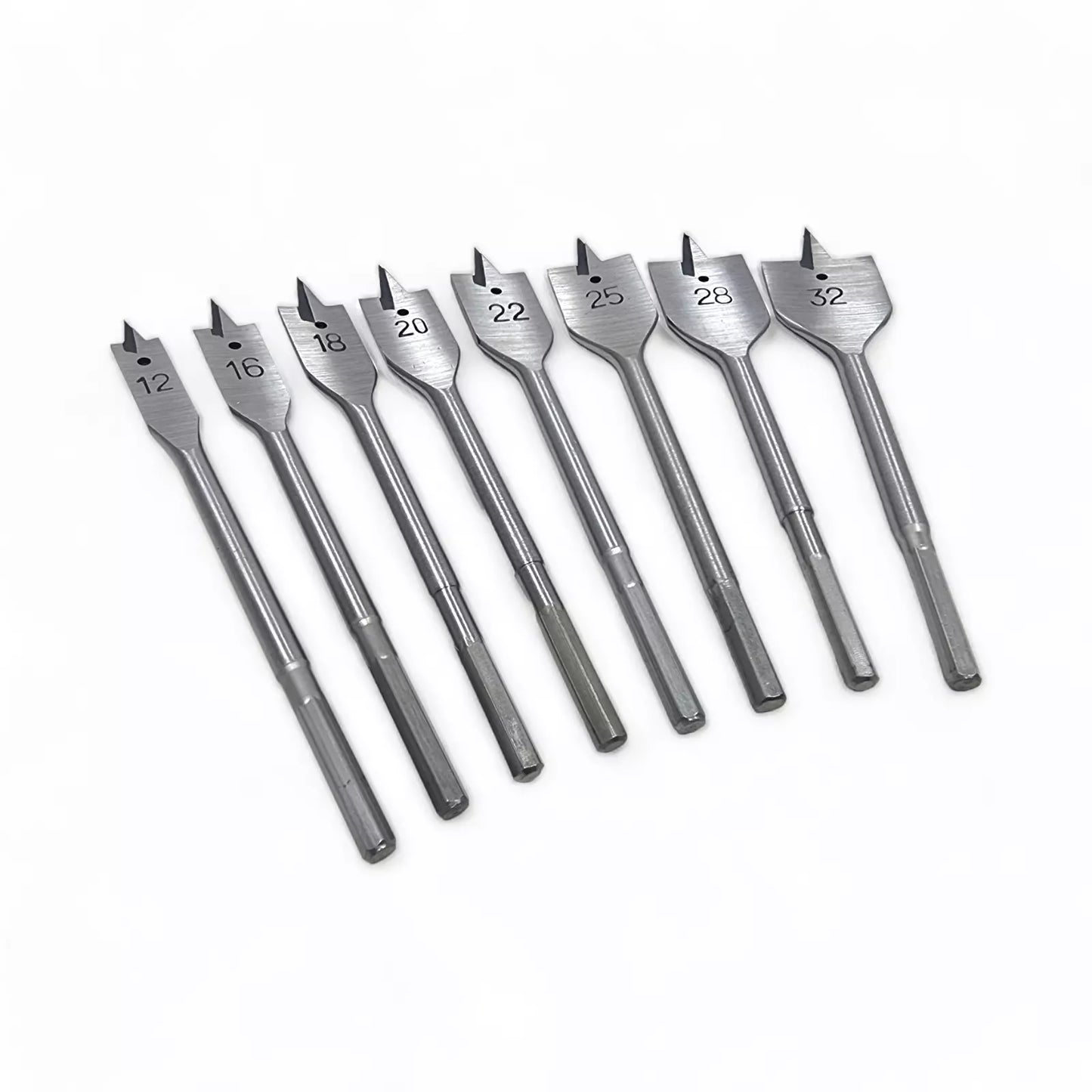 Flat Wood Drill Bits (6mm–38mm) – Spade Bit with Wallet | Hex Shank | 152mm Length