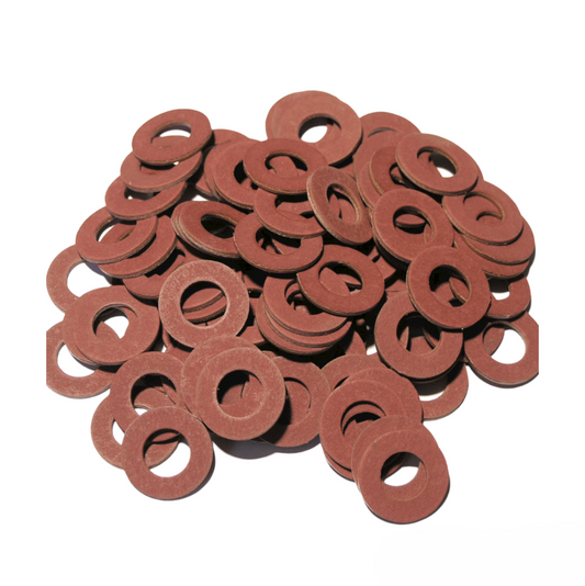 Red Fibre Sealing Washers - Imperial Flat Fibre Washers, 13/64" to 1"
