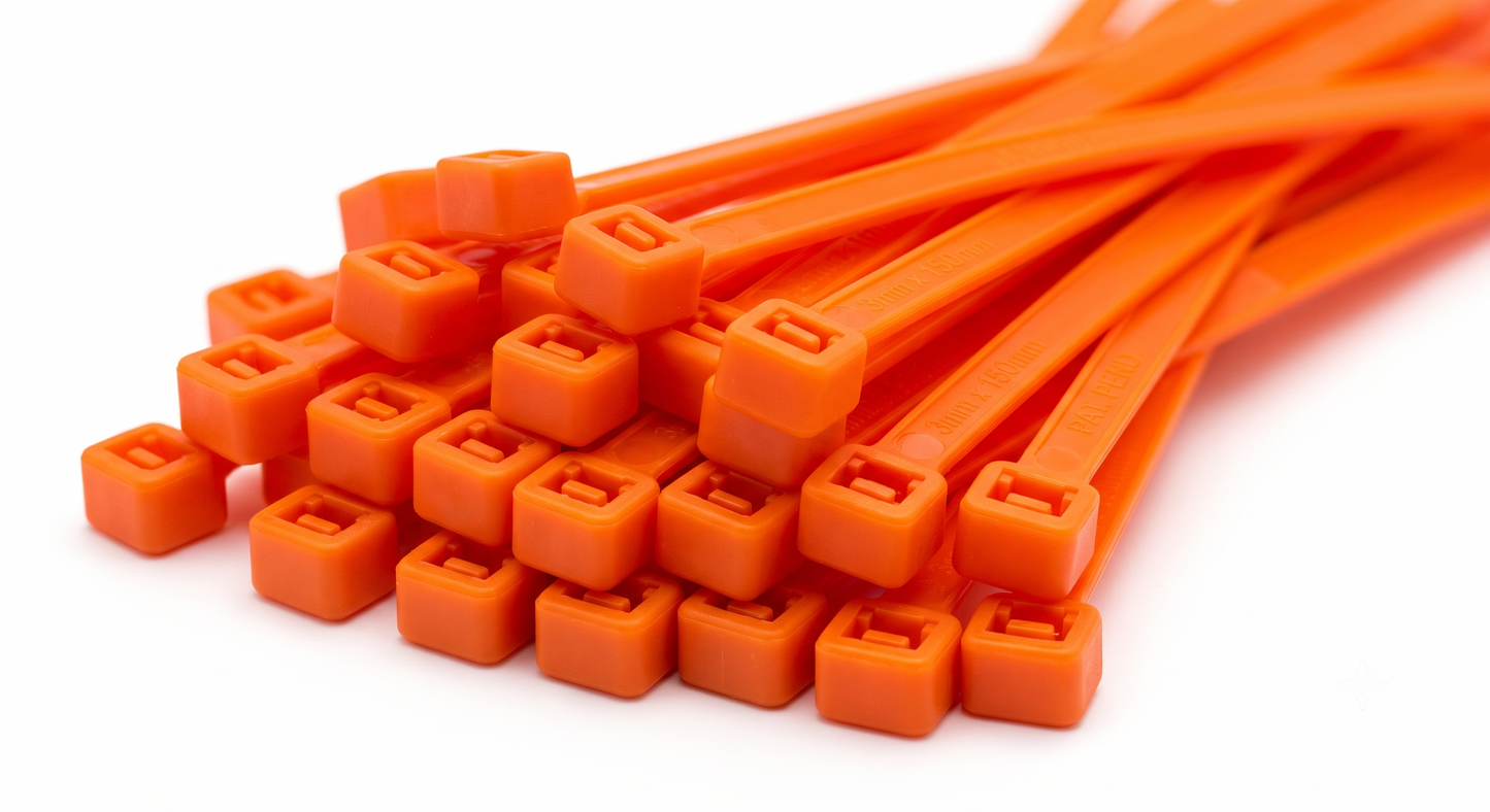 Fluorescent Orange Cable Ties (All Sizes)