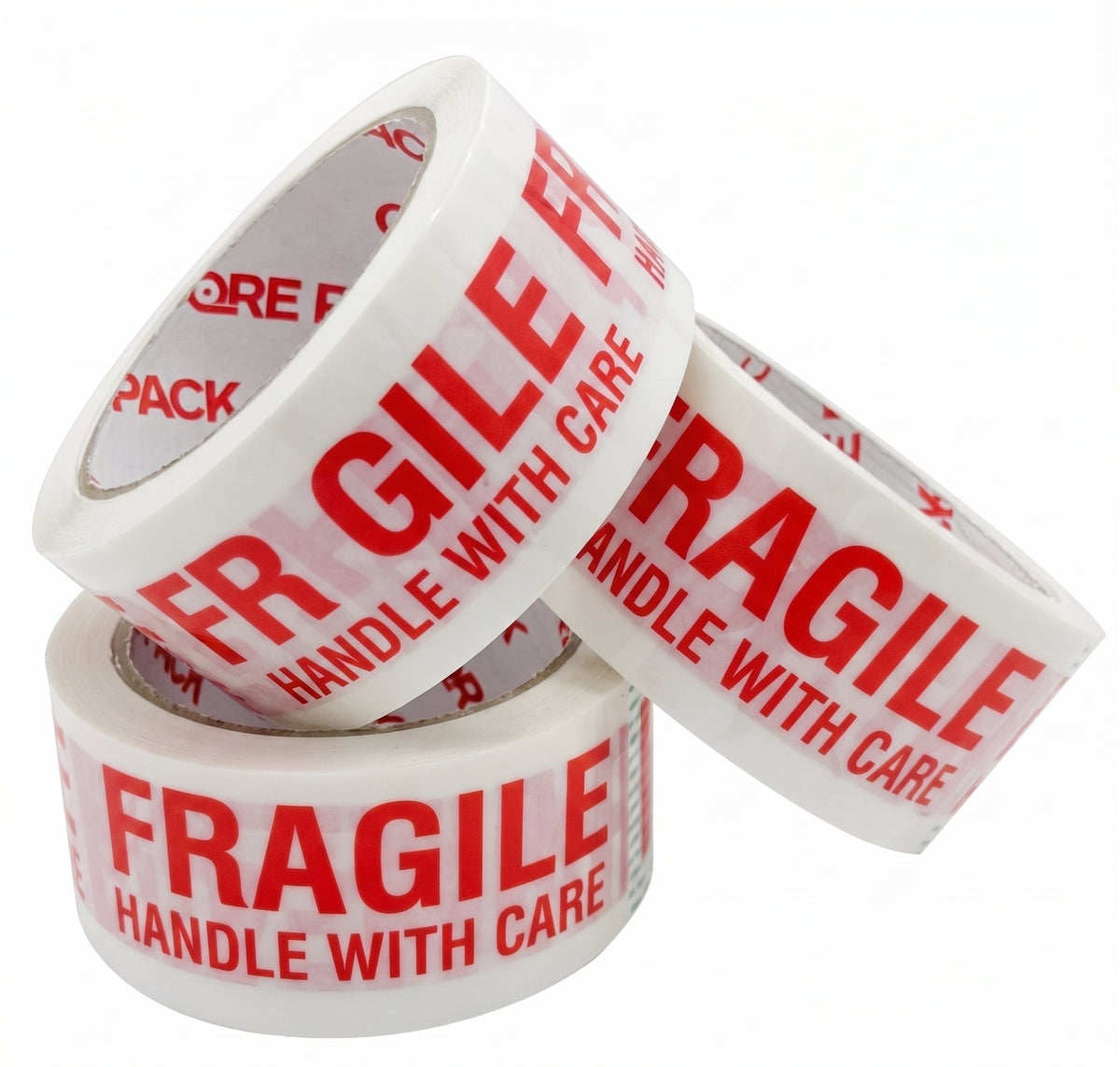 Fragile Parcel Tape 48mm – Printed Red & White 'Fragile' Warning Packing Tape
