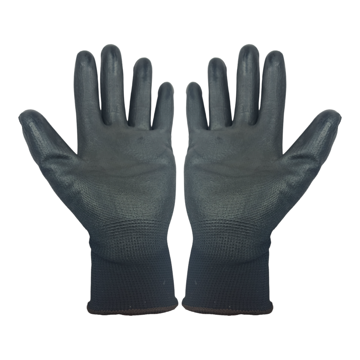 Premium PU Coated Safety Work Gloves – Black Polyurethane Dipped | Builder & Gardening Grip Gloves