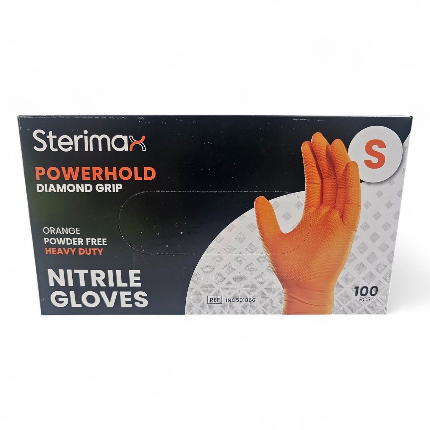 Orange Diamond Grip Nitrile Disposable Gloves Heavy Duty Powder Free Mechanic Industrial Gloves