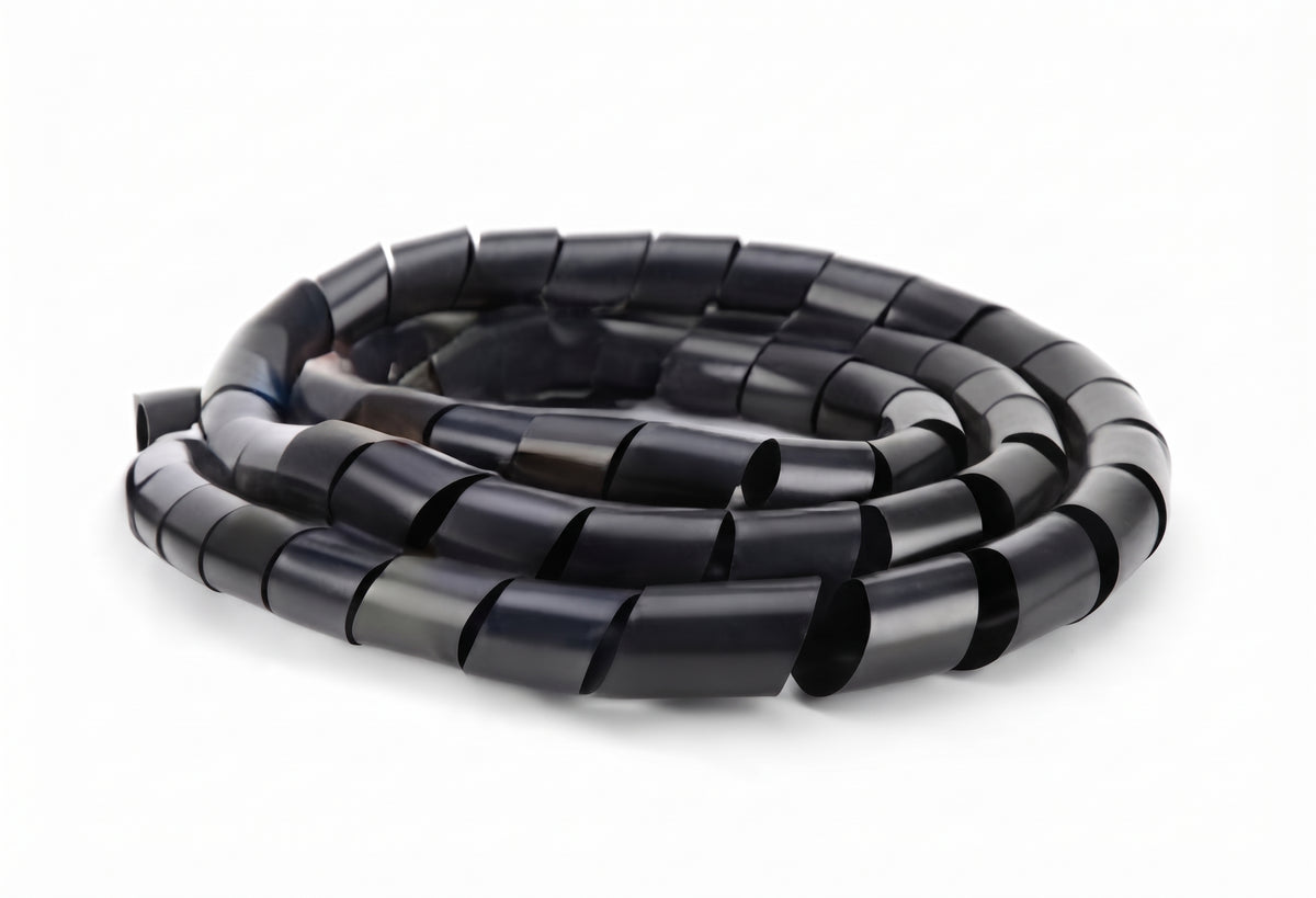 Spiral Wrap Cable Tidy – Flexible Wire Binding, Black