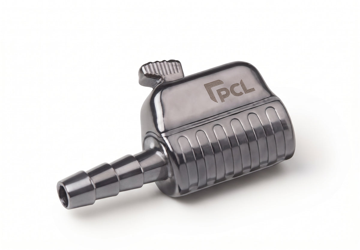 PCL Single Tyre Valve Connector – Open End Straight Swivel Clip-On 1/4" RP | PCL Tyre Inflator Connector