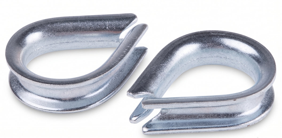 Wire Rope Thimbles - Galvanised Steel Cable Loop Protectors, 5mm-12mm