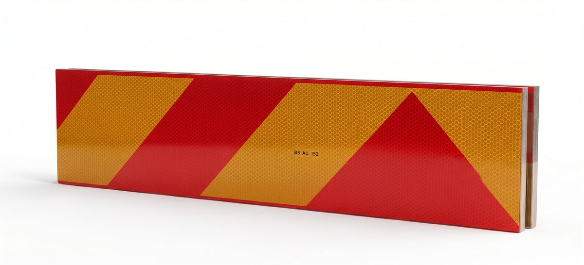 2x Universal Rear Marker Board Type 2/3 Aluminium Backed 700mm x 140mm HGV Pair