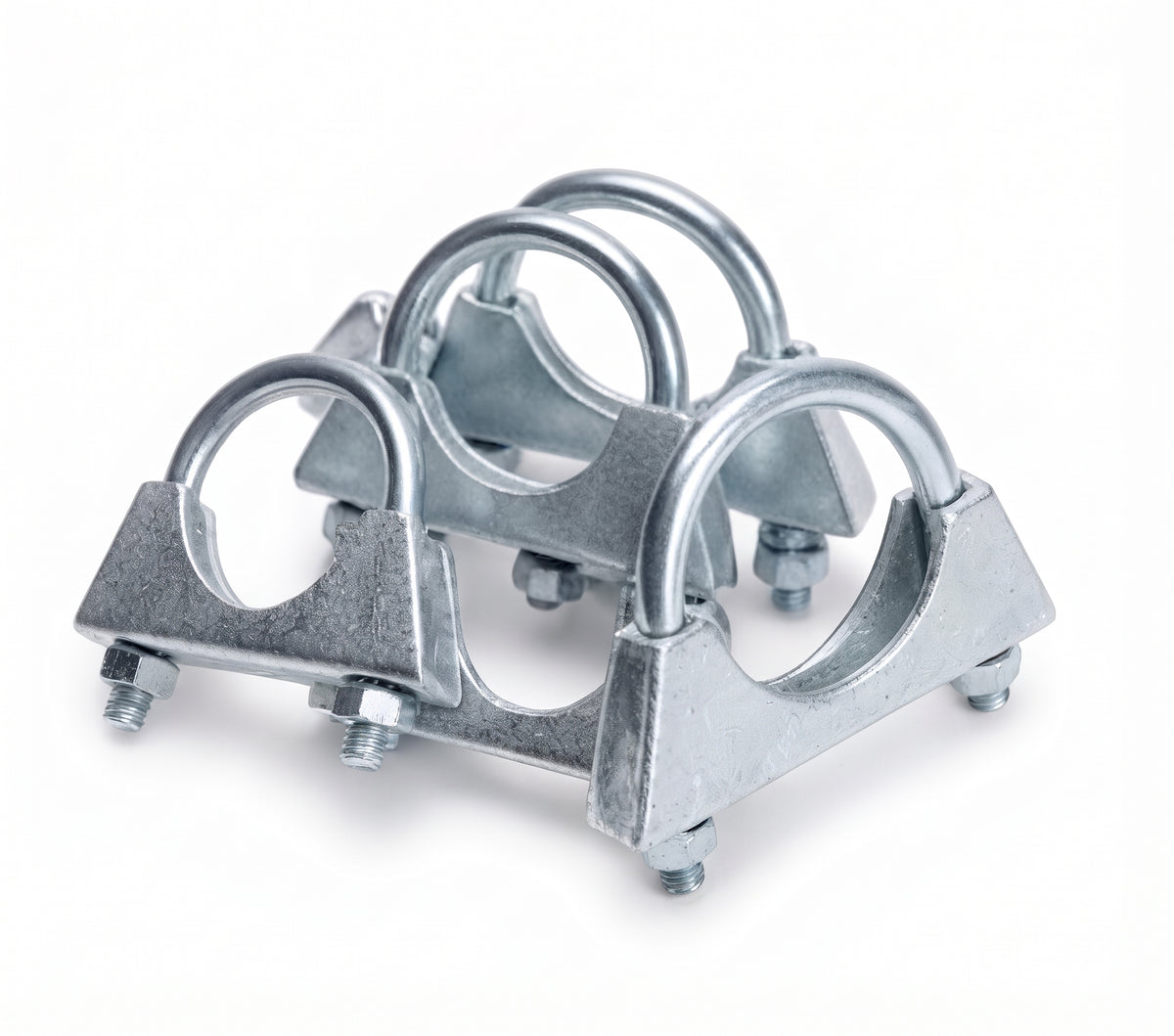 Universal U Bolt Exhaust Clamps M8 – Heavy Duty BZP Clamp with Nuts | 29mm–102mm