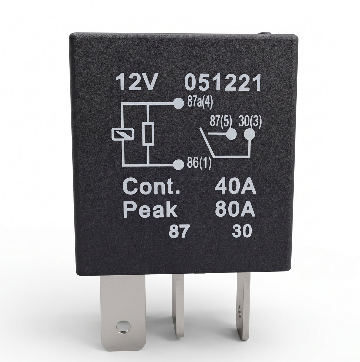 Micro Relay 4 Pin 12V 40A + Resistor - Normally Open, Car, Van & Boat