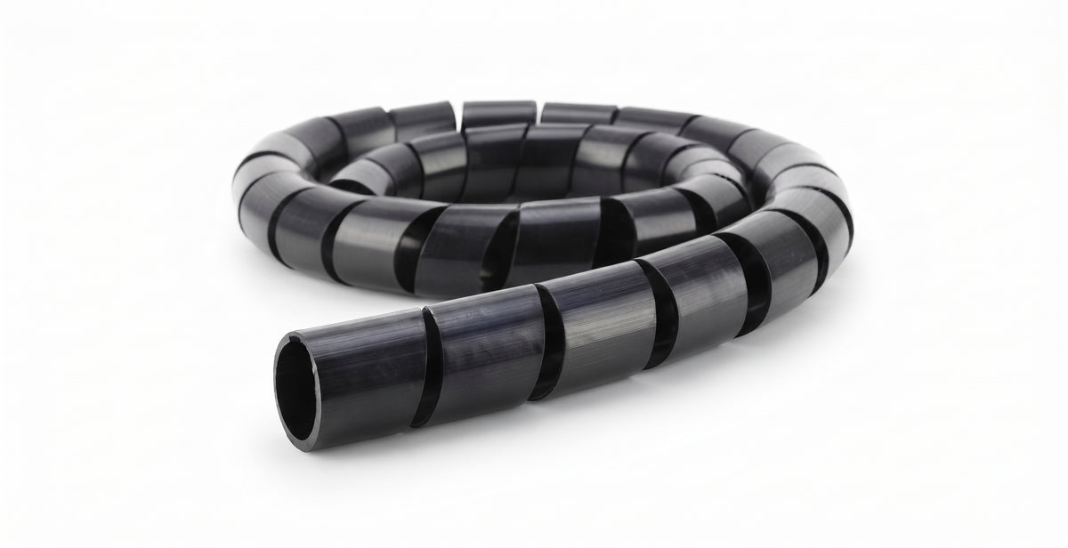 Spiral Wrap Cable Tidy – Flexible Wire Binding, Black