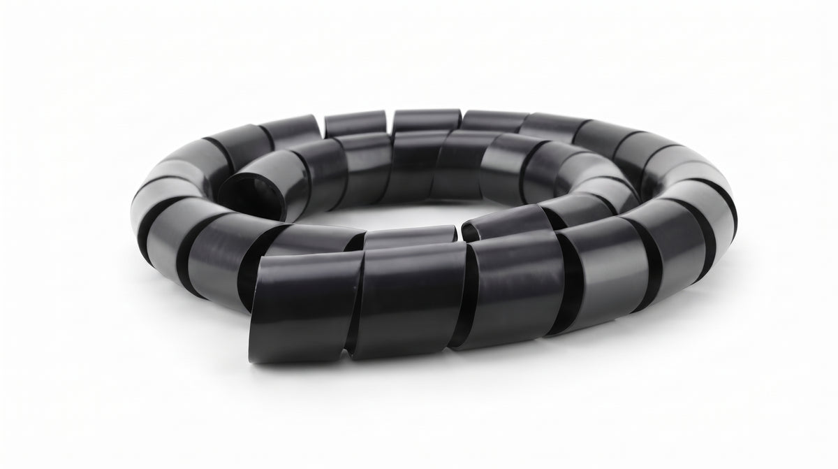 Spiral Wrap Cable Tidy – Flexible Wire Binding, Black
