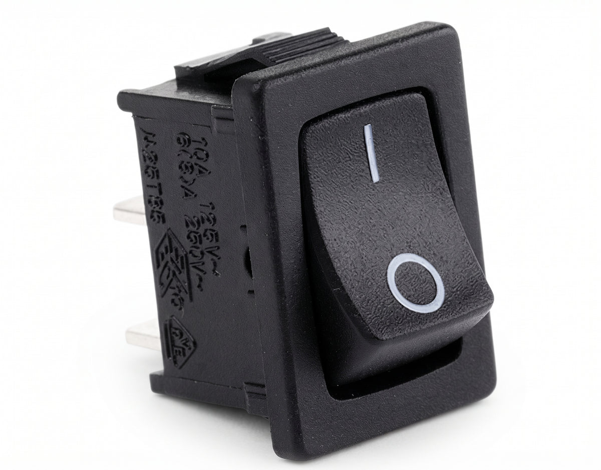 Rectangular Rocker Switch - ON/OFF, 16A 12V, Black