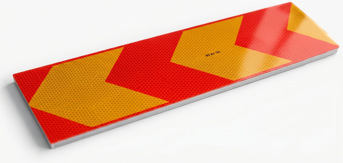 2x Universal Rear Marker Board Type 2/3 Aluminium Backed 700mm x 140mm HGV Pair