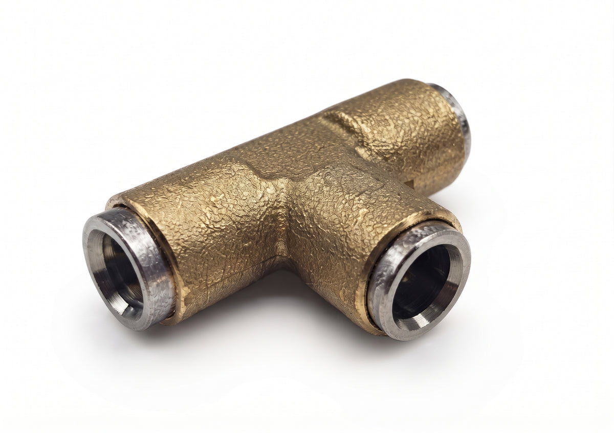 Brass Push Fit T-Piece Connectors – 3-Way Push-Fit Coupling | Fleetfit (Norgren)
