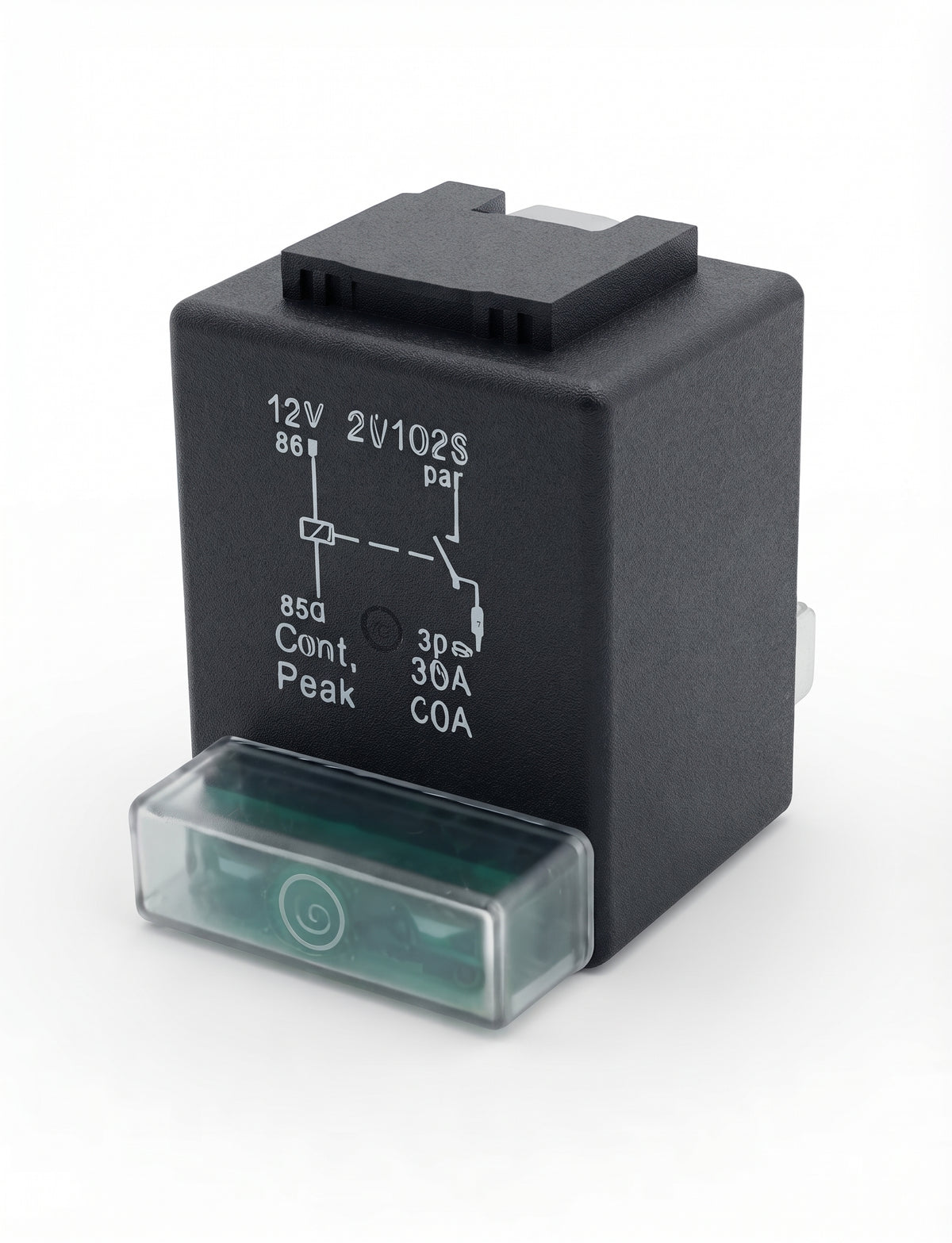 4 Pin Automotive Fused Relay - 12V 30A, Normally Open, + 30A Fuse