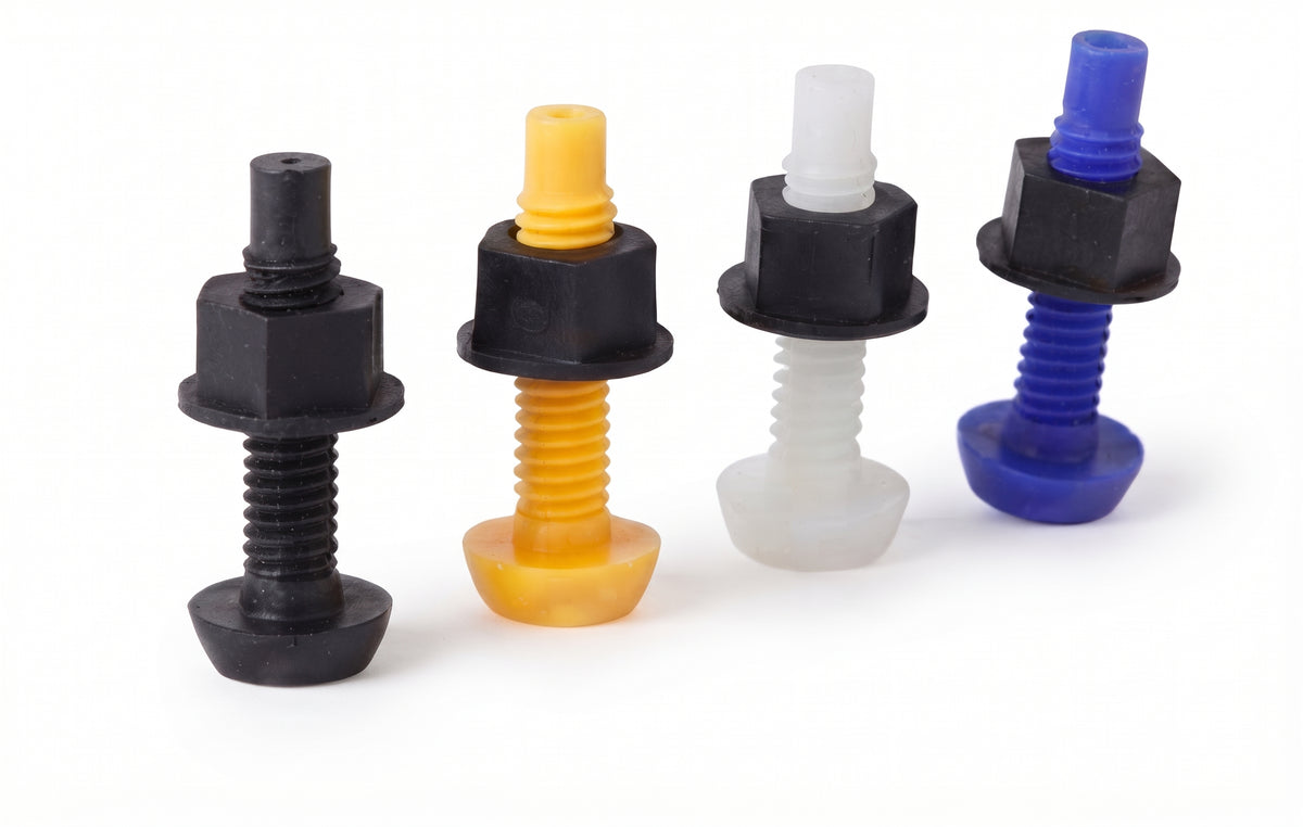 Number Plate Screws & Nuts - M6 x 29mm, Black, White, Blue & Yellow