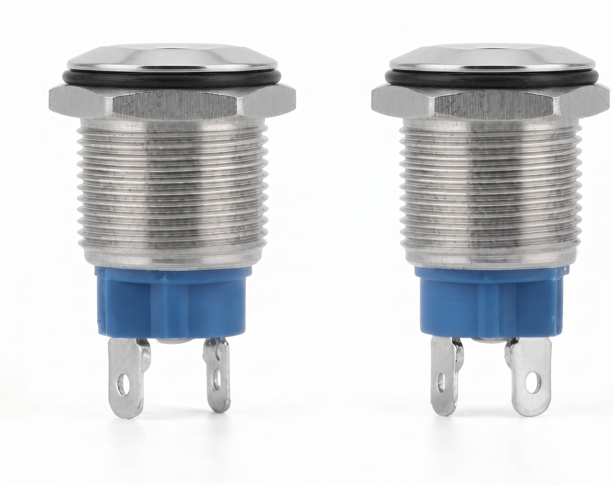 Momentary Push Button Switch - Plated Brass, Vandal Resistant, 20A 12V