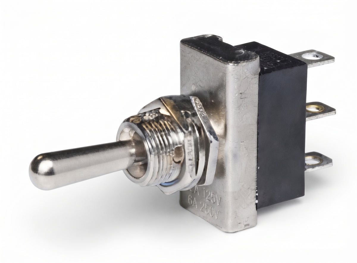 Heavy Duty Toggle Switch - Flash/Off/Flash, 12V, Metal Dash Switch
