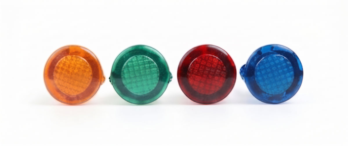 LED Warning Dash Light 20mm - 12V Battery / Oil Indicator, Red, Amber, Green & Blue
