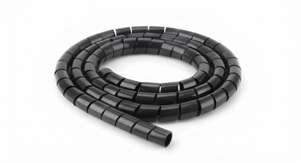 Spiral Wrap Cable Tidy – Flexible Wire Binding, Black