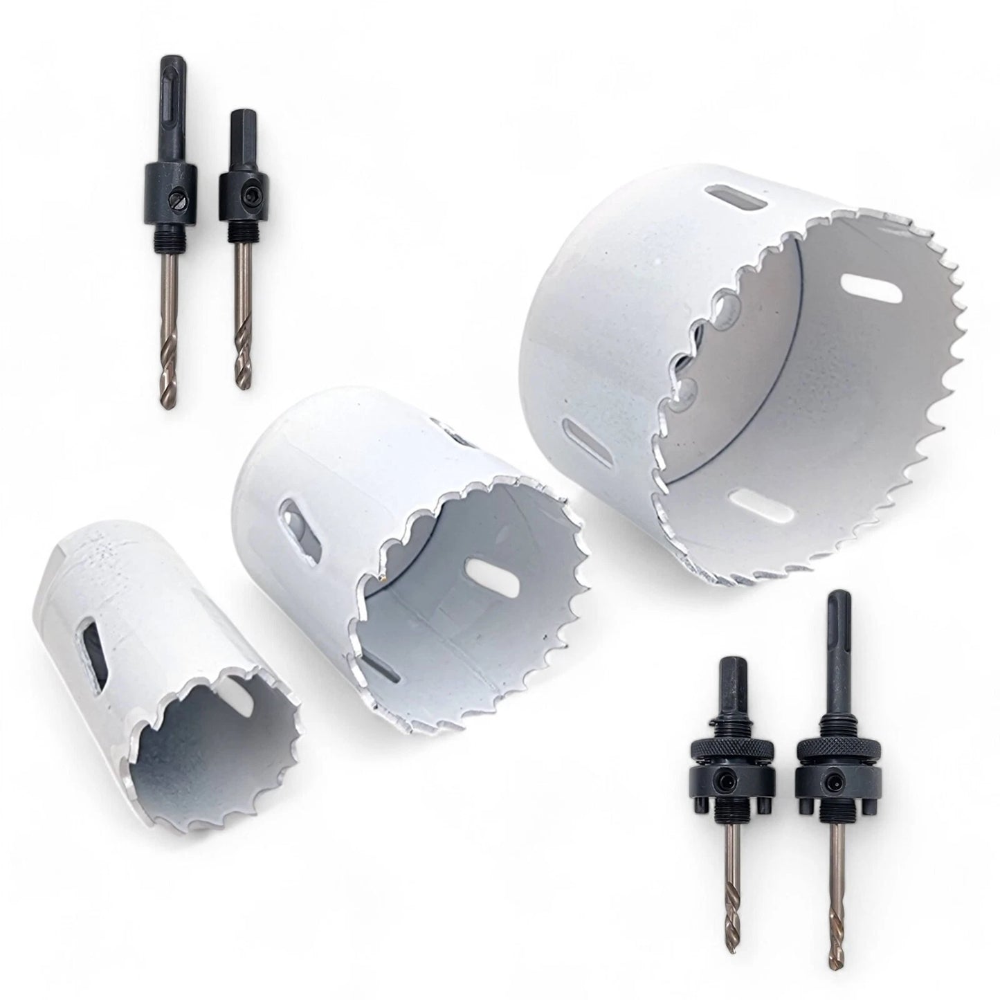 Bi-Metal Holesaw Cutter (14mm–152mm) | Hex & SDS Arbors + HSS Pilot Bits