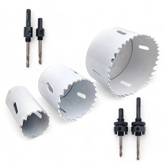 Bi-Metal Holesaw Cutter (14mm–152mm) | Hex & SDS Arbors + HSS Pilot Bits