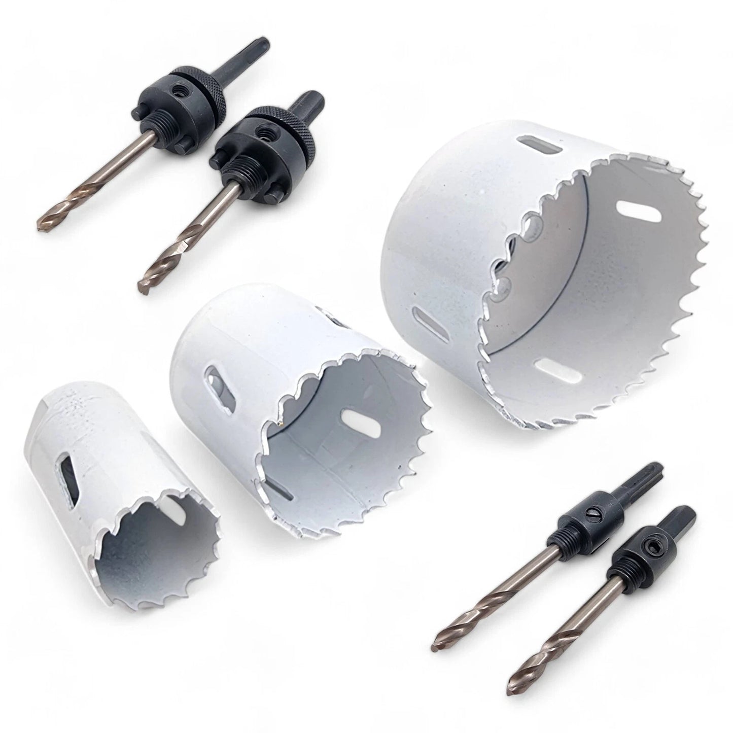 Bi-Metal Holesaw Cutter (14mm–152mm) | Hex & SDS Arbors + HSS Pilot Bits