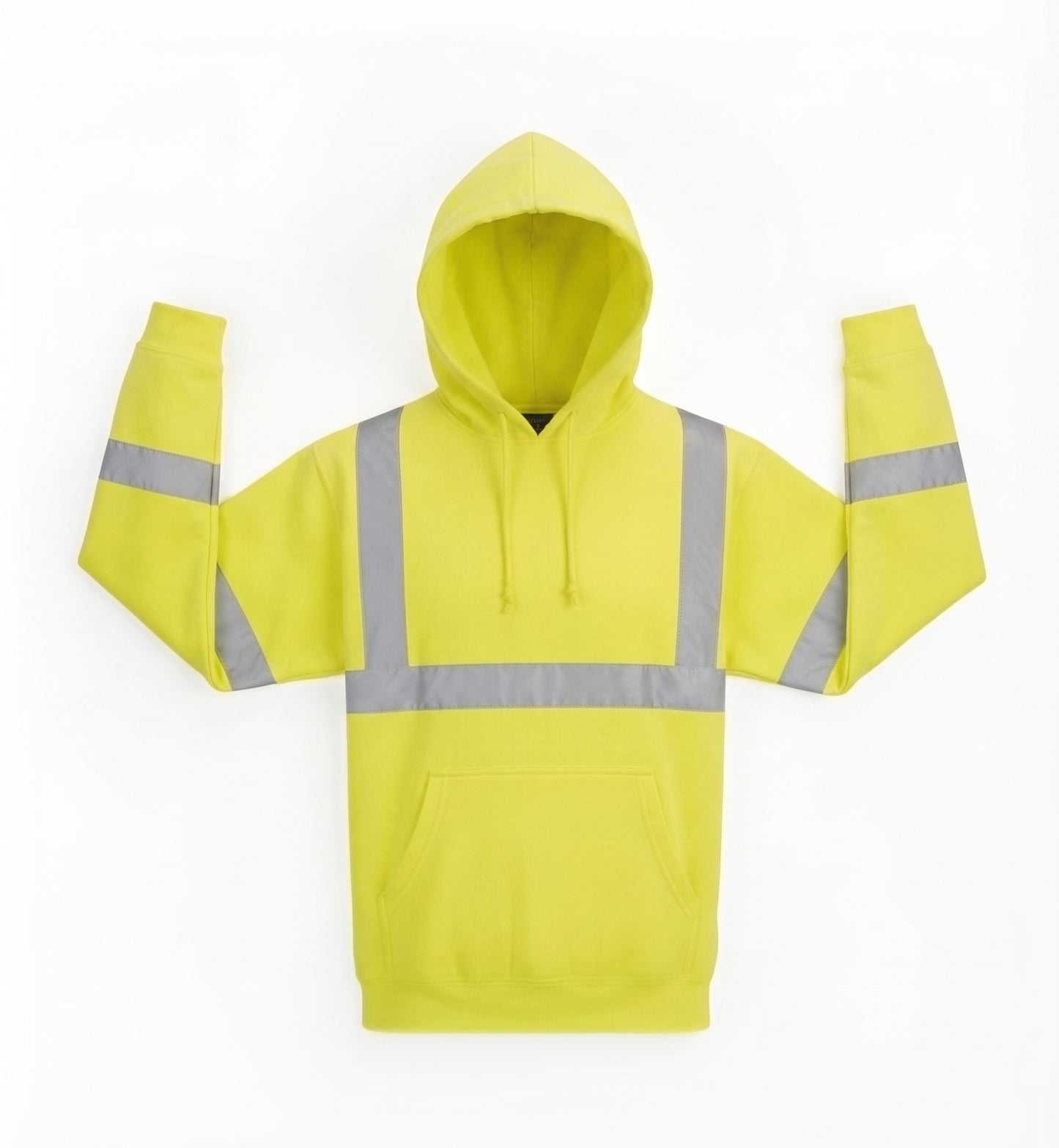 Hi Vis Safety Hoodie Pullover – Class 3 High Visibility Workwear | Fleece Hoody with Pocket | Yellow or Orange