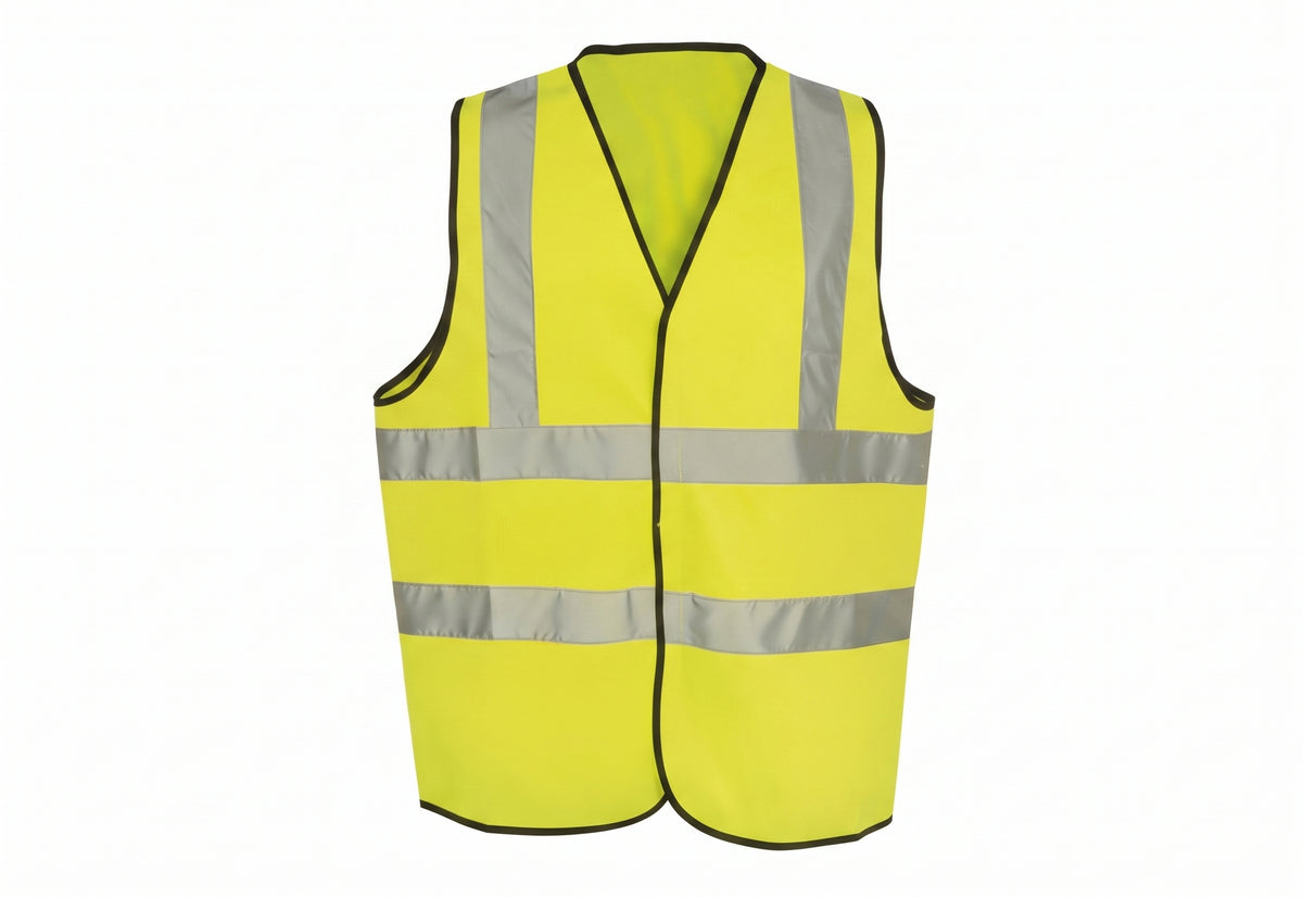 Hi Vis Safety Vest Waistcoat – Class 2 High Visibility Workwear | Yellow or Orange | 2 Band & Brace