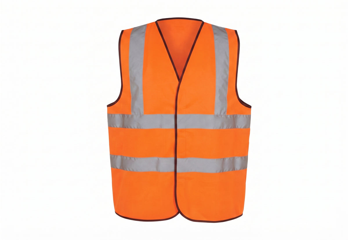 Hi Vis Safety Vest Waistcoat – Class 2 High Visibility Workwear | Yellow or Orange | 2 Band & Brace