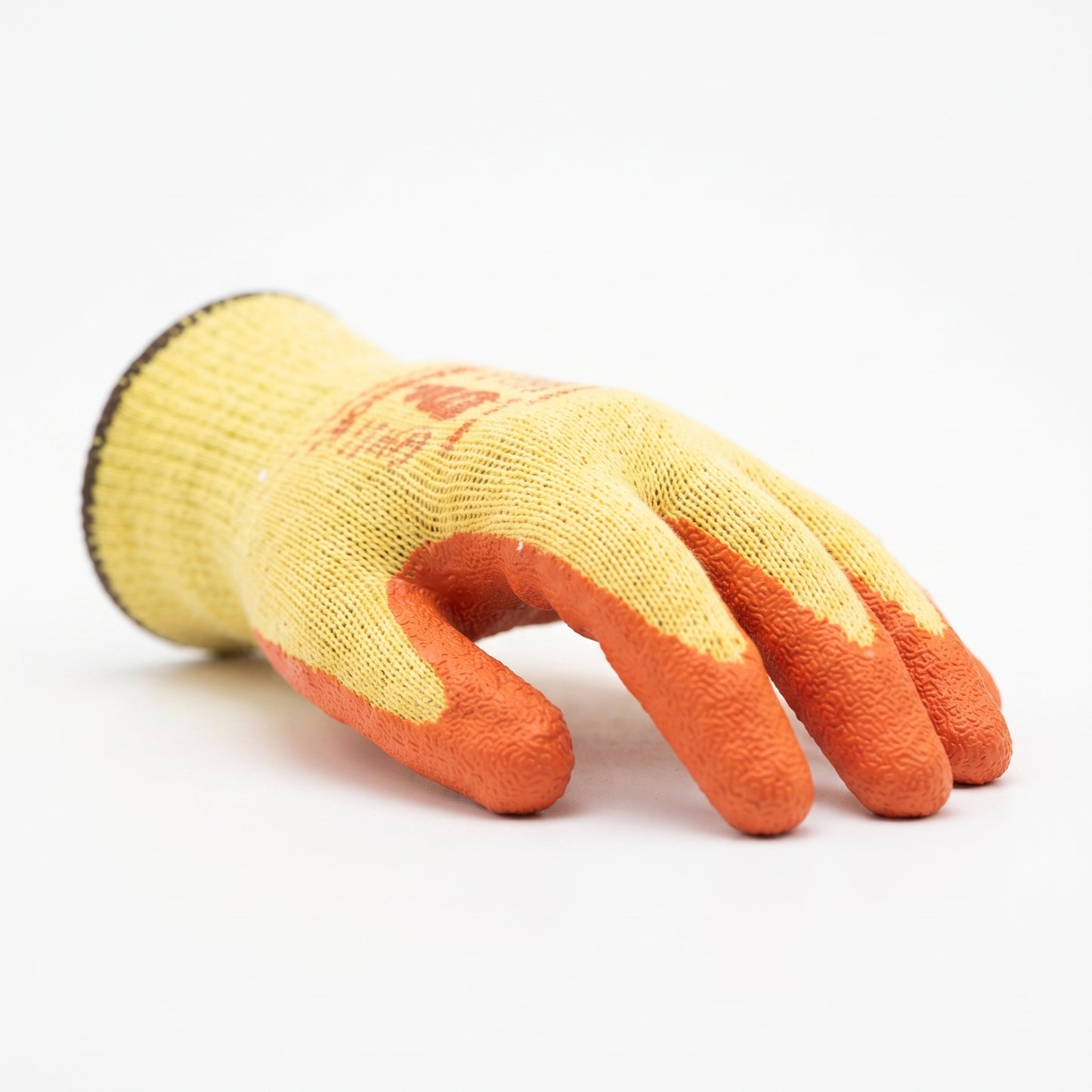 Latex Coated Work Gloves Orange Rubber Dipped Grip Builder Gardening Safety Gloves