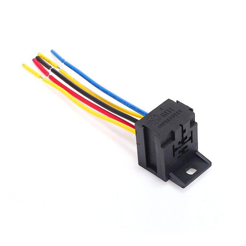 5 Pin Micro Relay Base Holder - With 5 Terminals, Moulded Bracket (12V/24V)