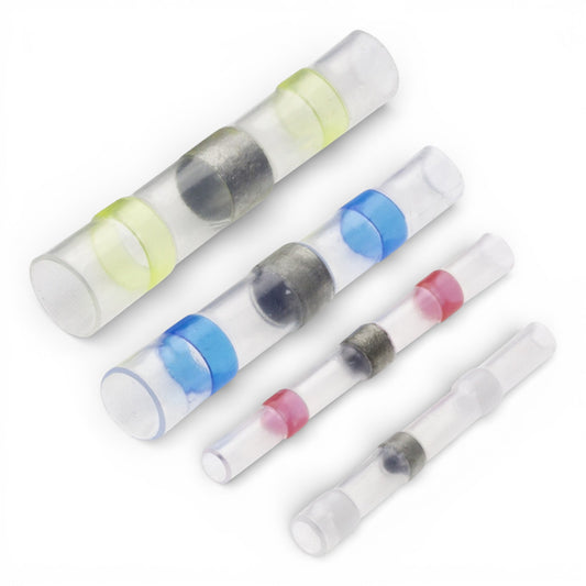 Heat Shrink Solder Sleeve Splice – Adhesive Lined Wire Connectors White Red Blue Yellow | Heat Shrink Solder Sleeves (2:1)