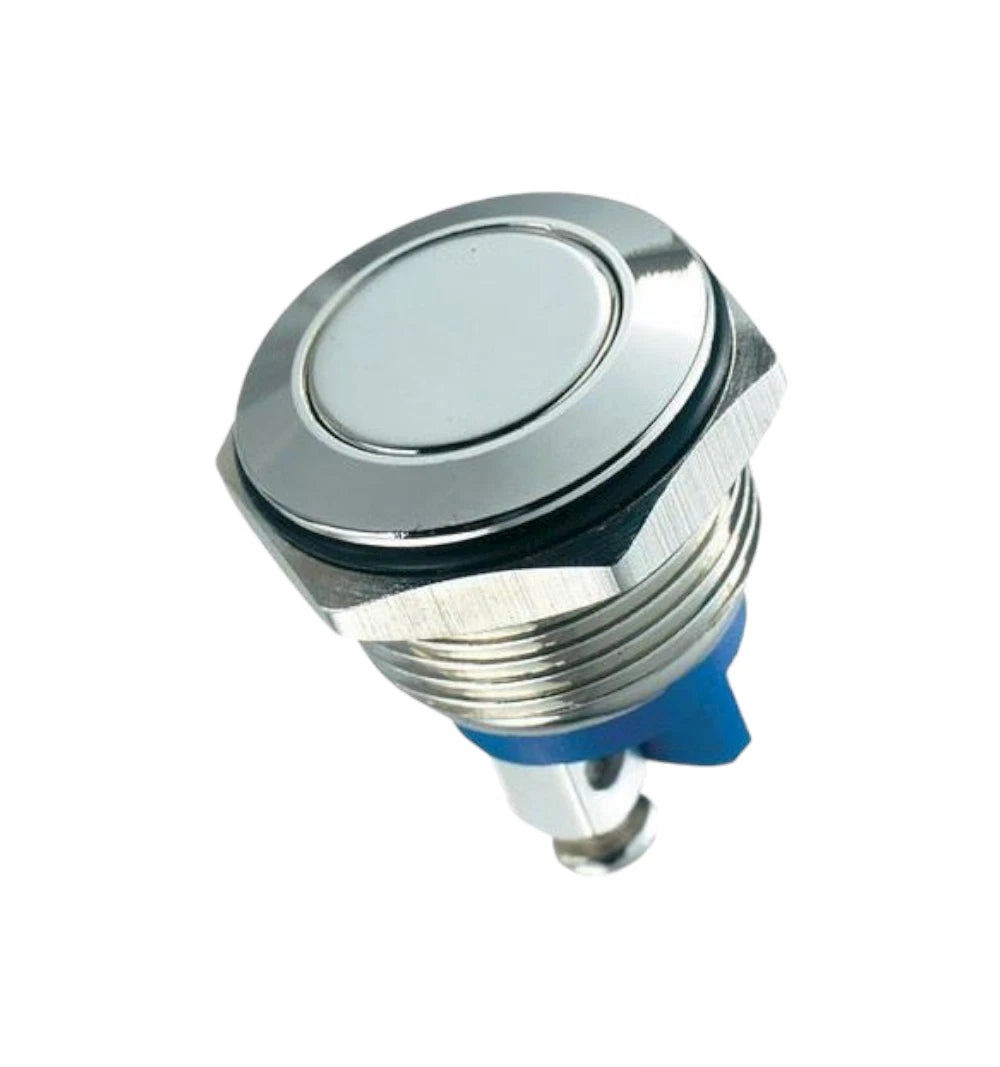 Momentary Push Button Switch – Plated Brass Vandal Resistant 20A 12V | Heavy Duty Momentary Button Switch