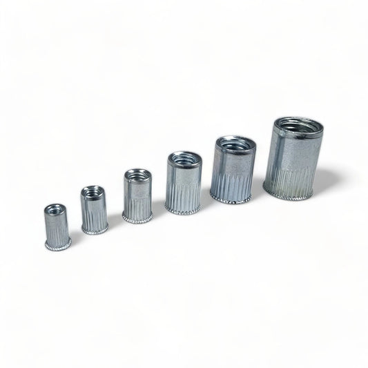 Countersunk Steel Rivnuts / Nutserts – M3 to M10 | Threaded Inserts | Knurled Body | All Sizes & Quantities | UK Stock