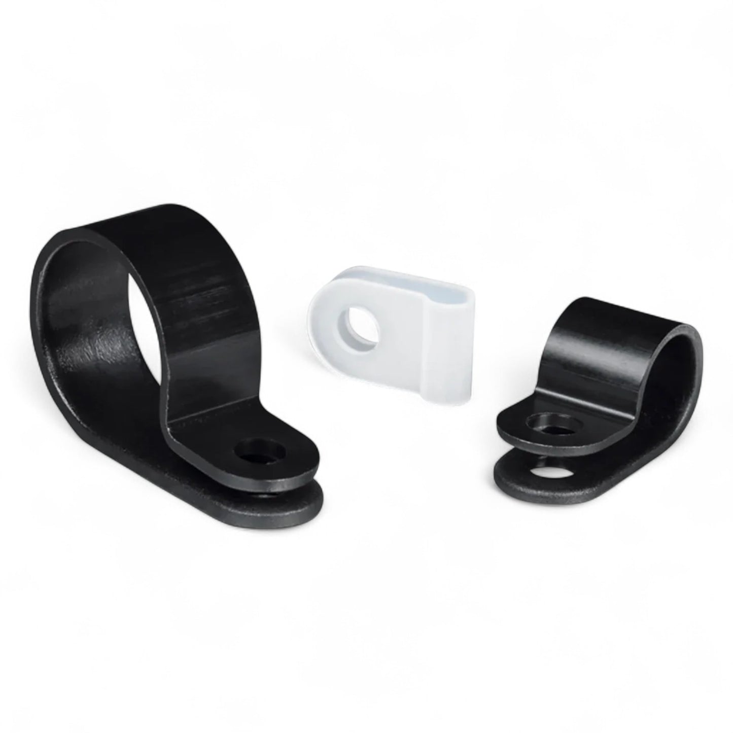 Nylon P Clips Black & White Plastic Cable Clamps for Wiring Tubing & Cable Management