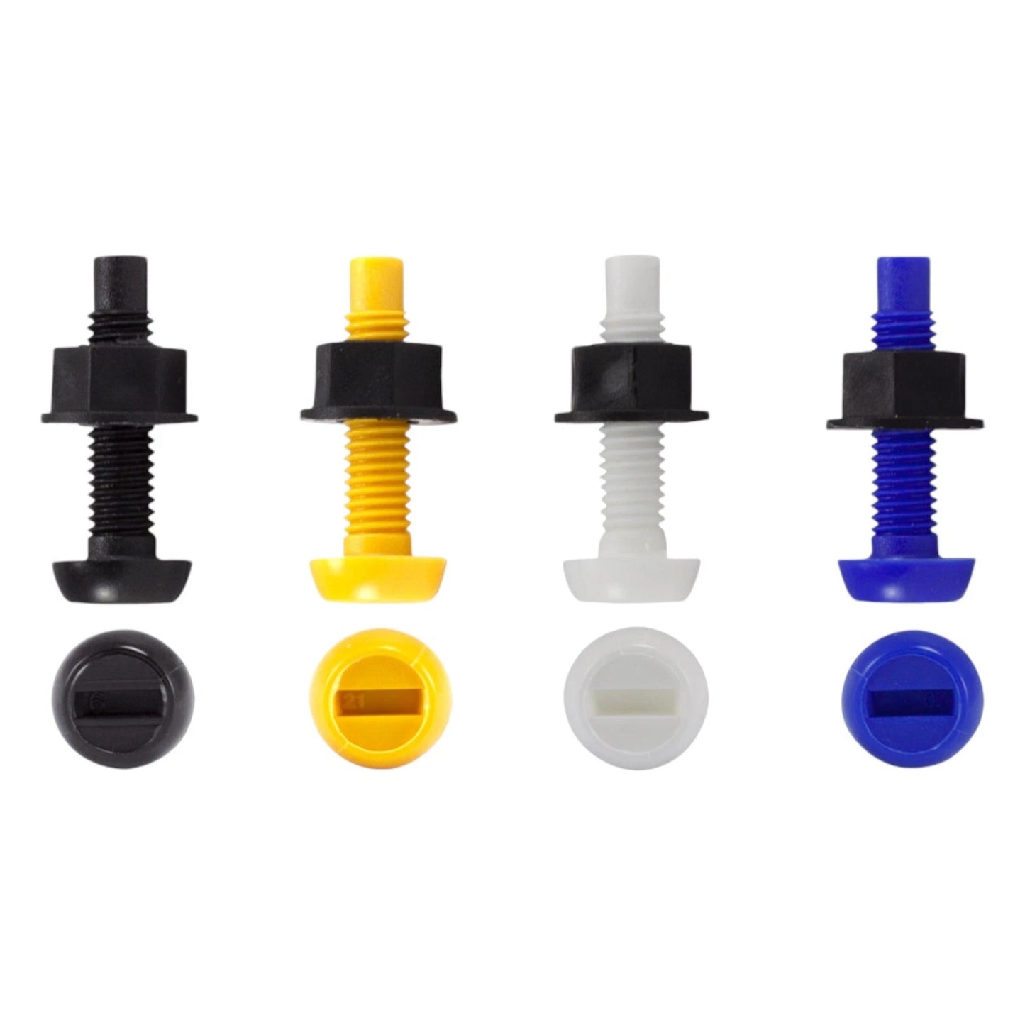 Number Plate Screws & Nuts M6 x 29mm Car Registration Plate Fixings Bolts Black White Blue Yellow