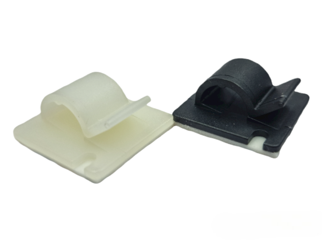 3M Self Adhesive Nylon Cable Clips – Wire & Conduit Mounts Black or White | 3M Brand Adhesive Cable Clips