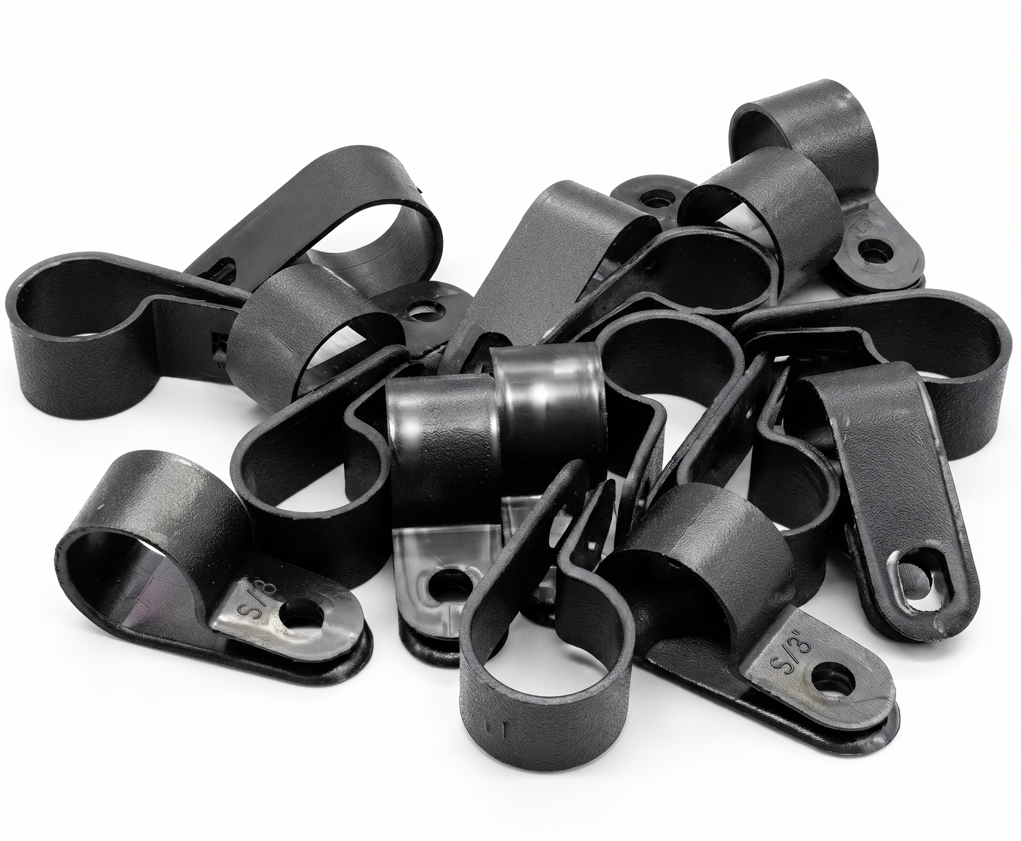 Nylon P Clips - Black & White, 3mm-28mm