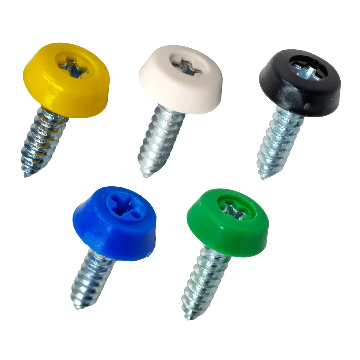 Number Plate Screws – Oversized Moulded Head Polytop Caps 8G 19mm | Moulded Head Number Plate Caps