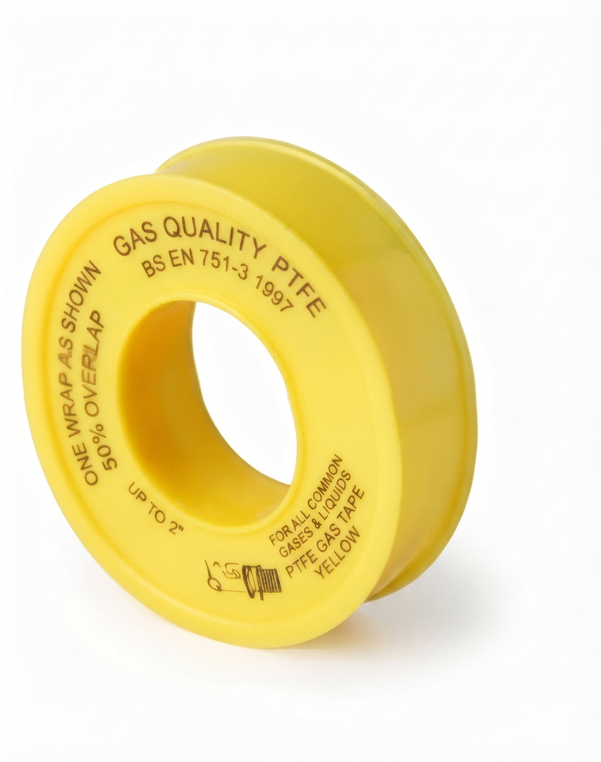 PTFE Thread Seal Tape (Gas) – Yellow High-Density Gas & Hot Water Tape 12mm x 5m